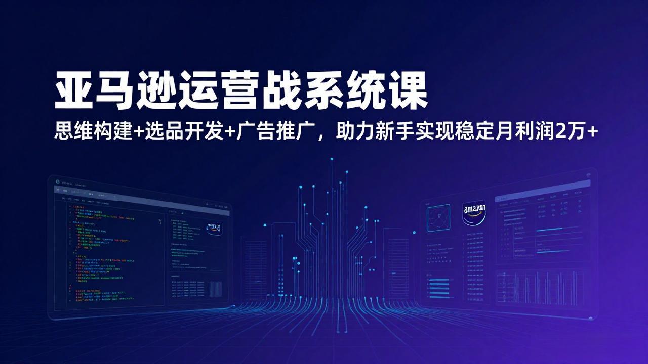 亚马逊运营实战系统课，思维构建+选品开发+广告推广，助力新手实现稳定月利润2万+(更新-小目标云网创