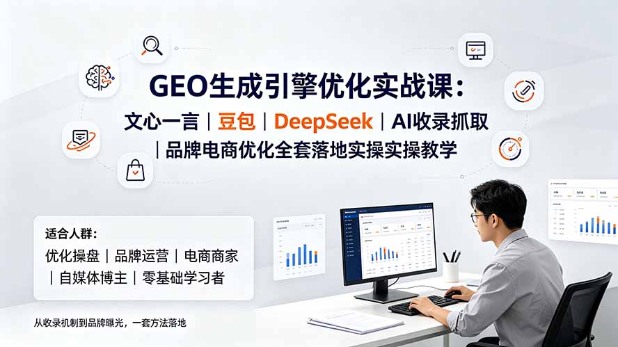GEO生成引擎优化实战课：文心一言｜豆包｜DeepSeek｜AI收录抓取｜品牌电商优化全套落地实操教学-小目标云网创