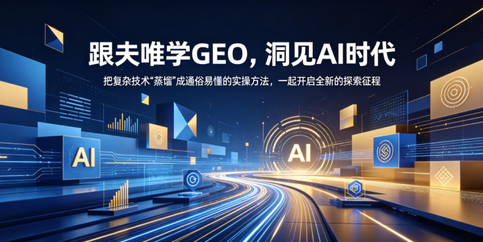 跟夫唯学GEO，洞见AI时代，把复杂技术“蒸馏”成通俗易懂的实操方法，一起开启全新的探索征程-一个小目标资源站