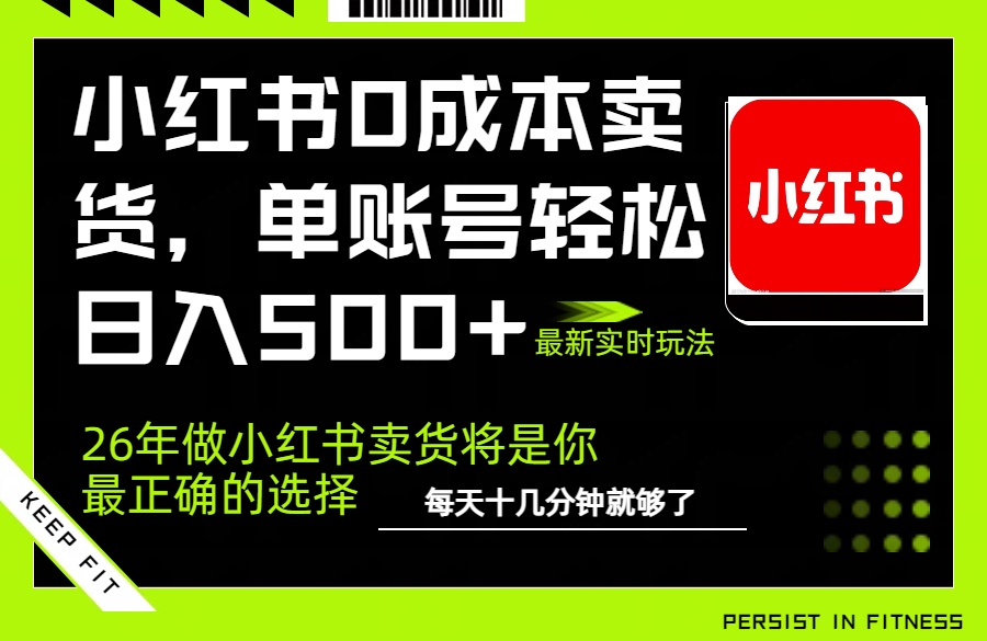 小红书0成本AI卖货，单账号轻松日入500+，完全托管AI，可矩阵放大-小目标云网创