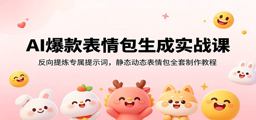 AI爆款表情包生成实战课：反向提炼专属提示词，静态动态表情包全套制作教程-小目标云网创