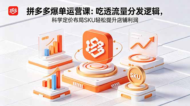 拼多多爆单运营实战课：吃透流量分发逻辑，科学定价布局SKU轻松提升店铺利润-夏姐拆项目