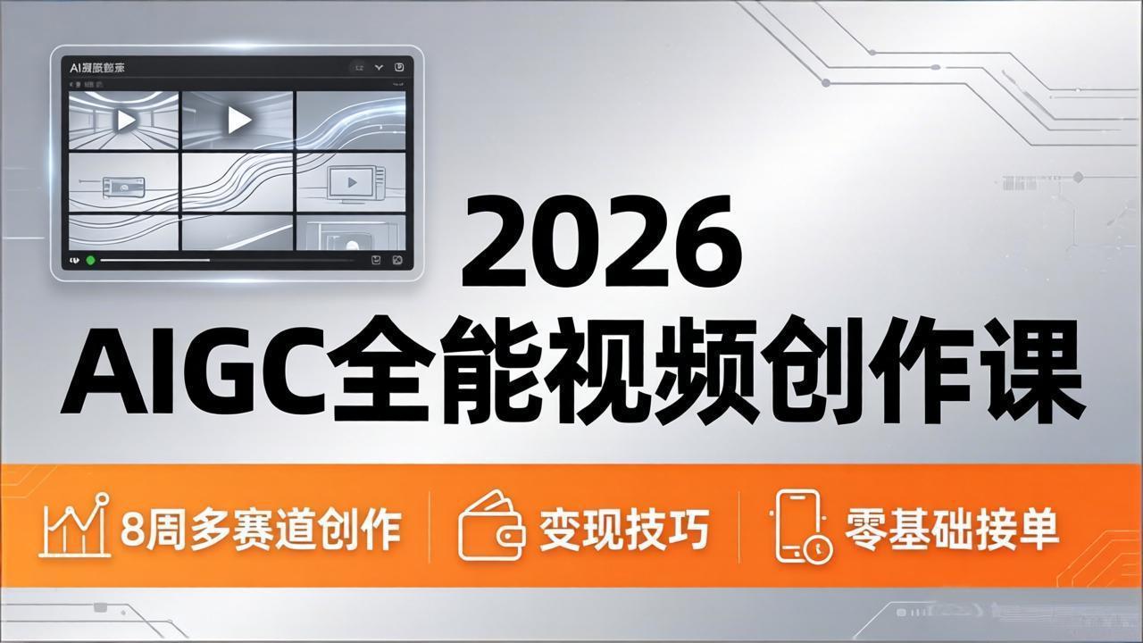 2026AIGC全能视频创作课，8周吃透多赛道创作+变现，零基础也能高效出片接单-小目标云网创