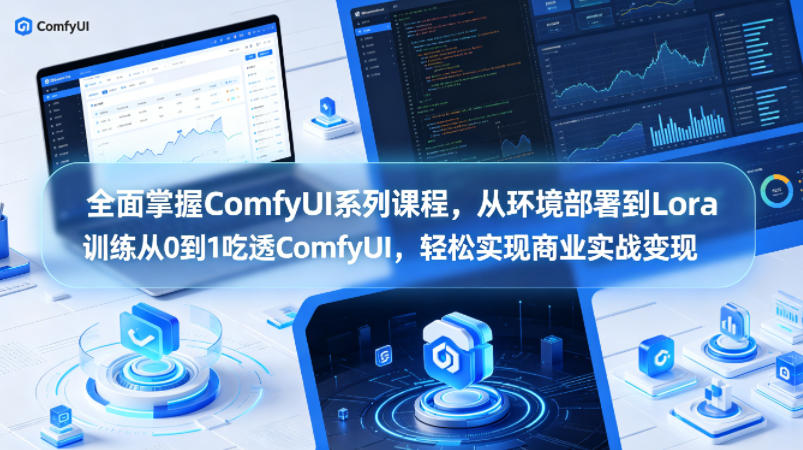 全面掌握ComfyUI系列课程，从环境部署到Lora训练从0到1吃透ComfyUI，轻松实现商业实战变现-极速搞钱指南