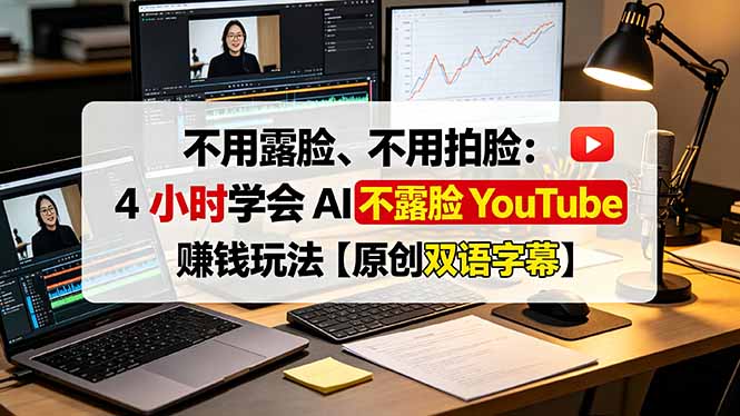 不用露脸、不用拍脸：4 小时学会 AI 不露脸 YouTube 赚钱玩法【原创双语字幕】-小目标云网创