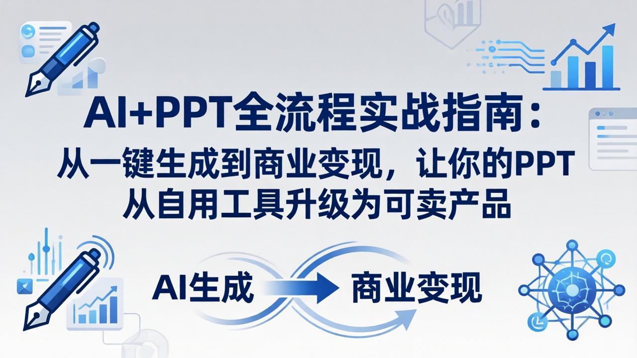 AI+PPT全流程实战指南-更新4月21：从一键生成到商业变现，让你的PPT从自用工具升级为可卖产品-网创联盟云网创