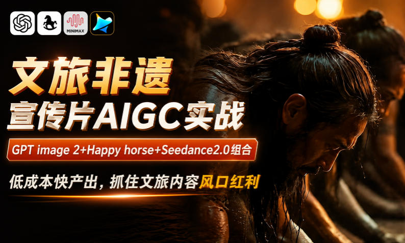 文旅非遗宣传片AIGC实战，GPT image 2+Happy horse+Seedance2.0组合，低成本快产出，抓住文旅内容风口红利-小目标云网创