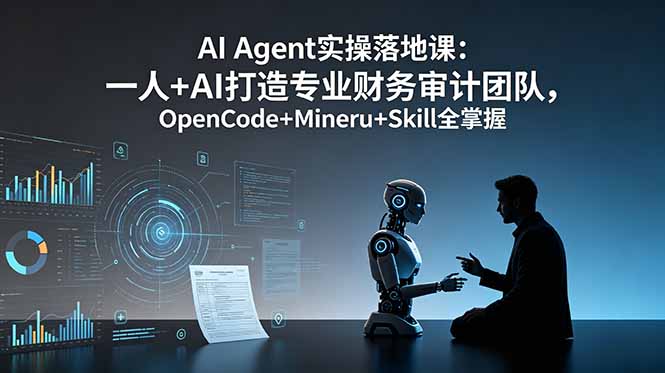 AI Agent实操落地课：一人+AI打造专业财务审计团队，OpenCode+Mineru+Skill全掌握-灵感工坊云网创