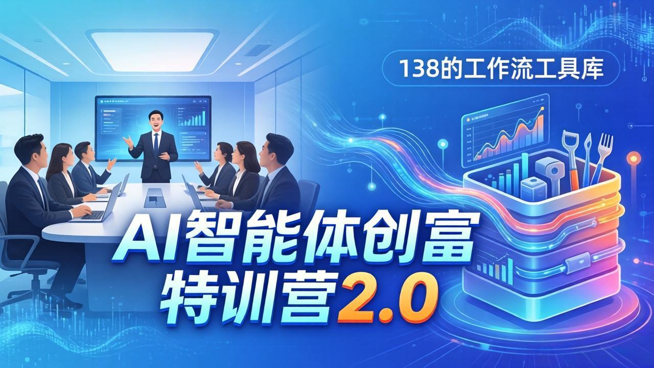 AI智能体创富训练营2.0：3天闭门直播+视频课+工具库，从0到1搭建智能体附138个工作流-小目标云网创
