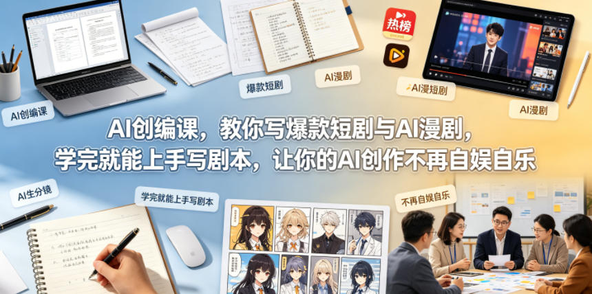 AI创编课,教你写爆款短剧与AI漫剧,学完就能上手写剧本,让你的AI创作不再自娱自乐(更新0521)-创富资源库云网创