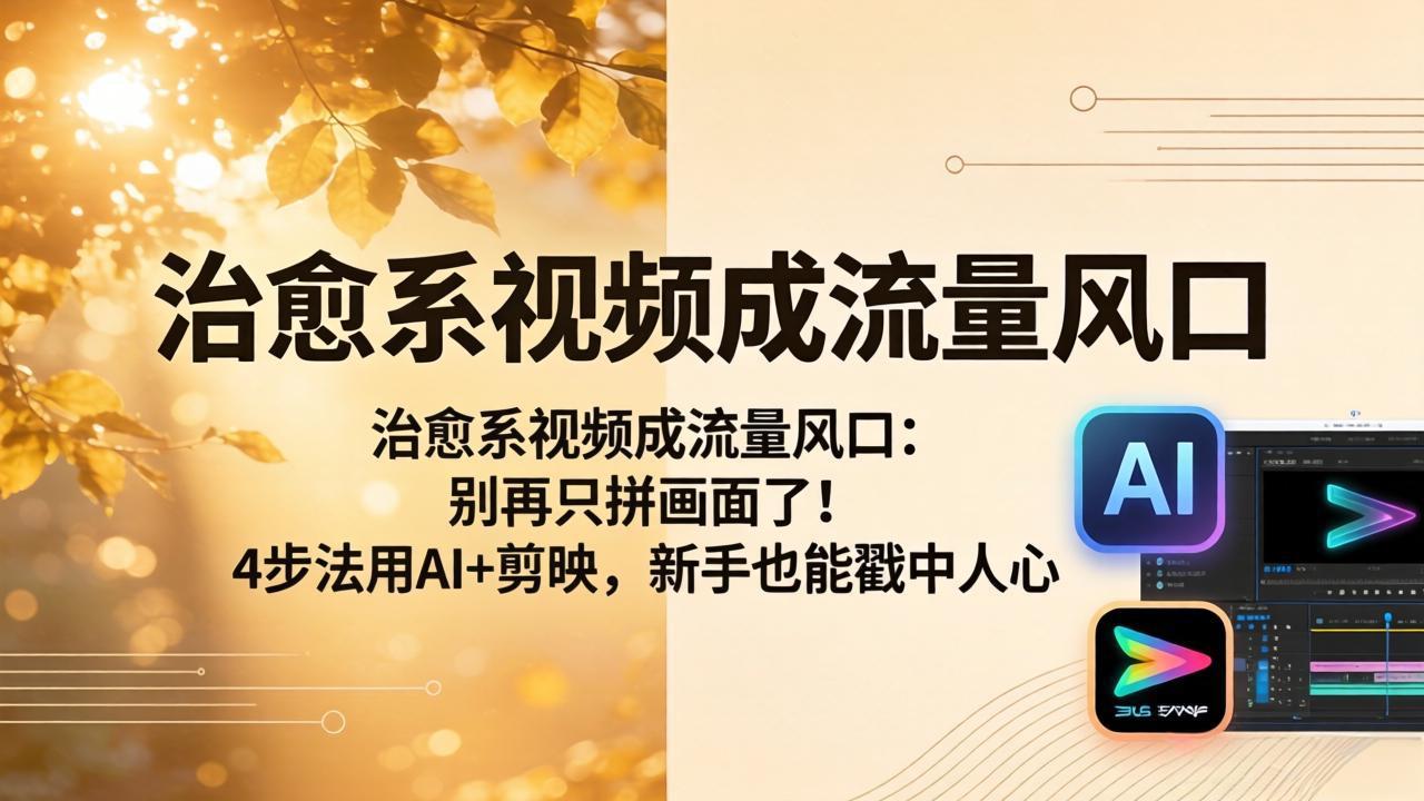 治愈系视频成流量风口：别再只拼画面了！4步法用AI+剪映，新手也能戳中人心-小目标云网创