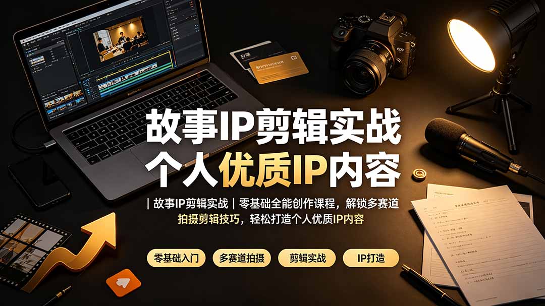 故事IP剪辑实战|零基础全能创作课程,解锁多赛道拍摄剪辑技巧,轻松打造个人优质IP内容-灵感工坊云网创