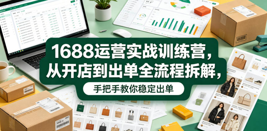 1688运营实战训练营,从开店到出单全流程拆解,手把手教你稳定出单(更新0620)-小目标云网创