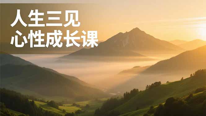 人生三见心性成长课，见天地众生自己，搞透人性安顿身心，活出清晰自我，内在富足无价-优优云网创