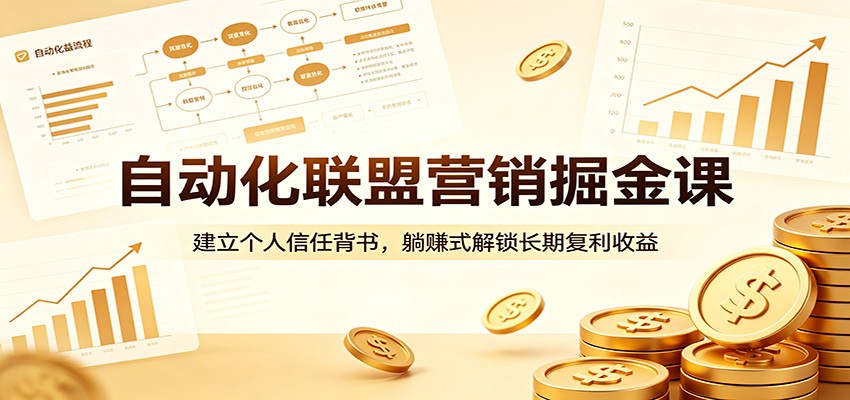 自动化联盟营销掘金课：建立个人信任背书，躺赚式解锁长期复利收益-创富资源库云网创