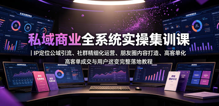 私域商业全系统实操课|IP定位公域引流、社群精细化运营、朋友圈内容打造、高客单成交与用户裂变完整落地教程-极速搞钱指南