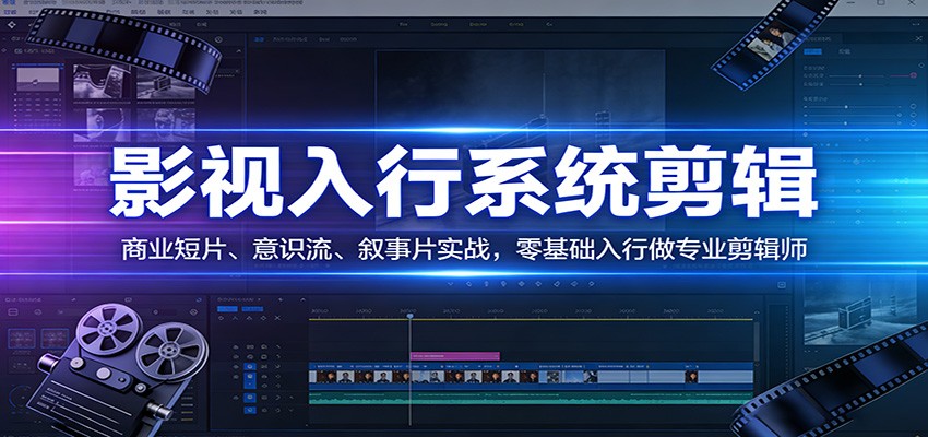 影视系统剪辑，商业短片、意识流、叙事片实战，零基础入行做专业剪辑师-小目标云网创