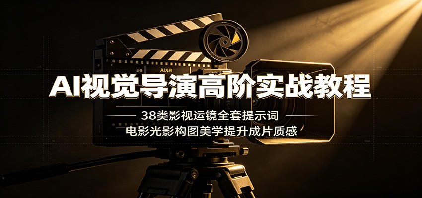AI视觉导演高阶实战教程：38类影视运镜全套提示词，电影光影构图美学提升成片质感-小目标云网创