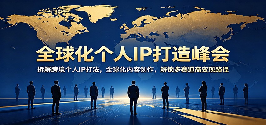 全球化个人IP打造峰会：拆解跨境个人IP打法，全球化内容创作，解锁多赛道高变现路径-小目标云网创