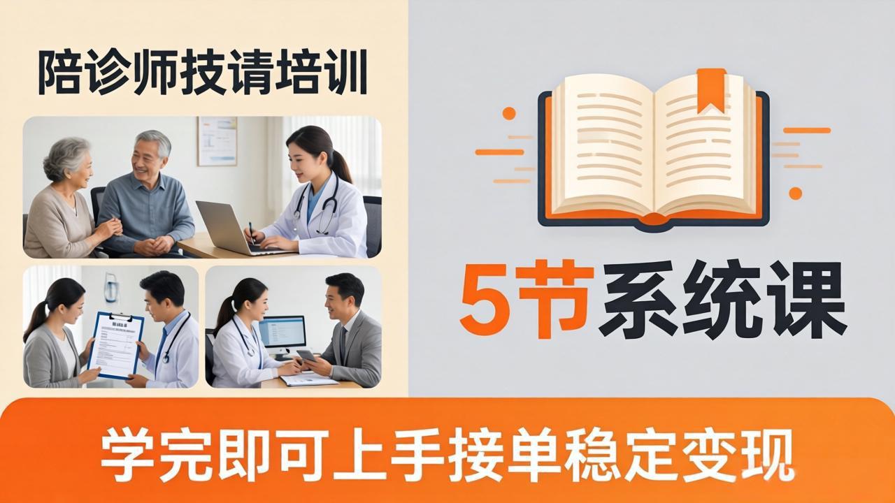 想做陪诊师不知从何下手？5节系统课教你掌握核心技能，学完即可上手接单稳定变现-创富云网创