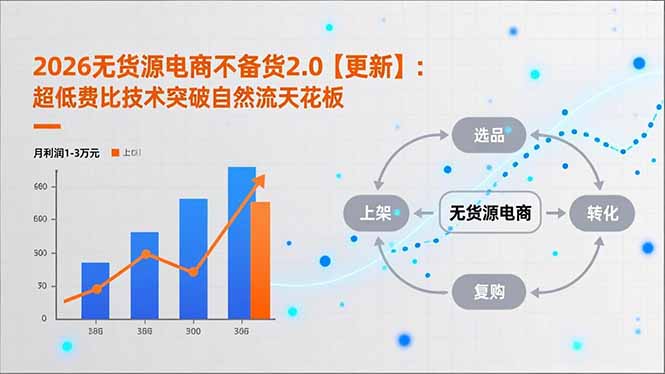 2026无货源电商不备货2.0【更新-4月】：超低费比技术突破自然流天花板，单店月利润1-3万元-小目标云网创