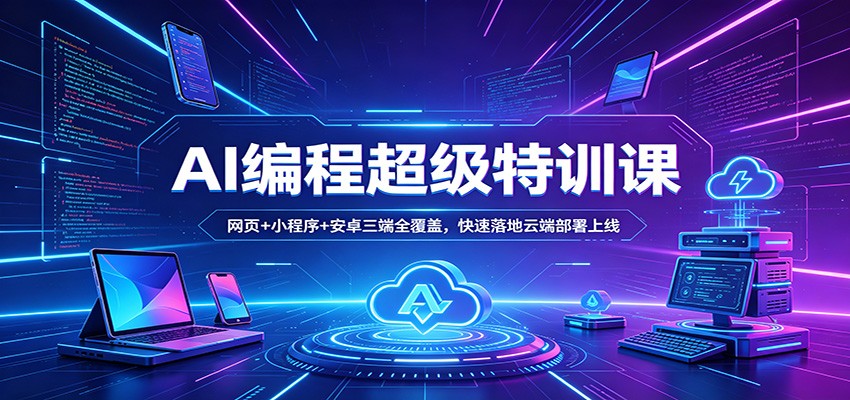AI编程超级特训课：网页+小程序+安卓三端全覆盖，快速落地云端部署上线-小目标云网创