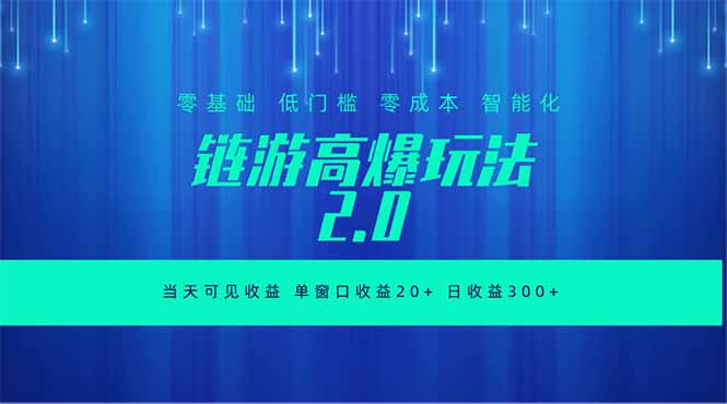 全新链游2.0当天可见收益,零基础也可以矩阵操作-个创网云网创