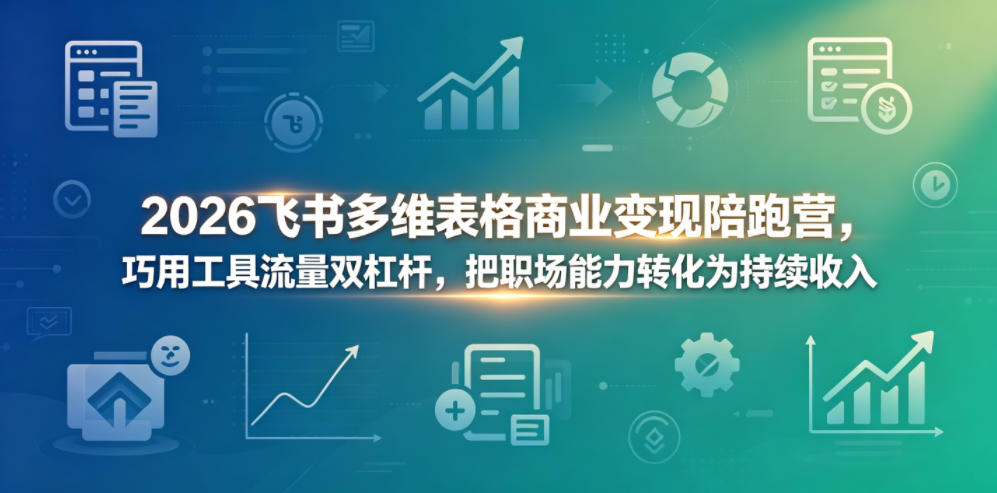 2026飞书多维表格商业变现陪跑营，巧用工具流量双杠杆，把职场能力转化为持续收入-启微空间