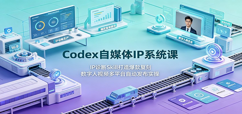 Codex自媒体IP系统课：IP诊断Skill打造爆款复刻，数字人视频多平台自动发布实操-小目标云网创