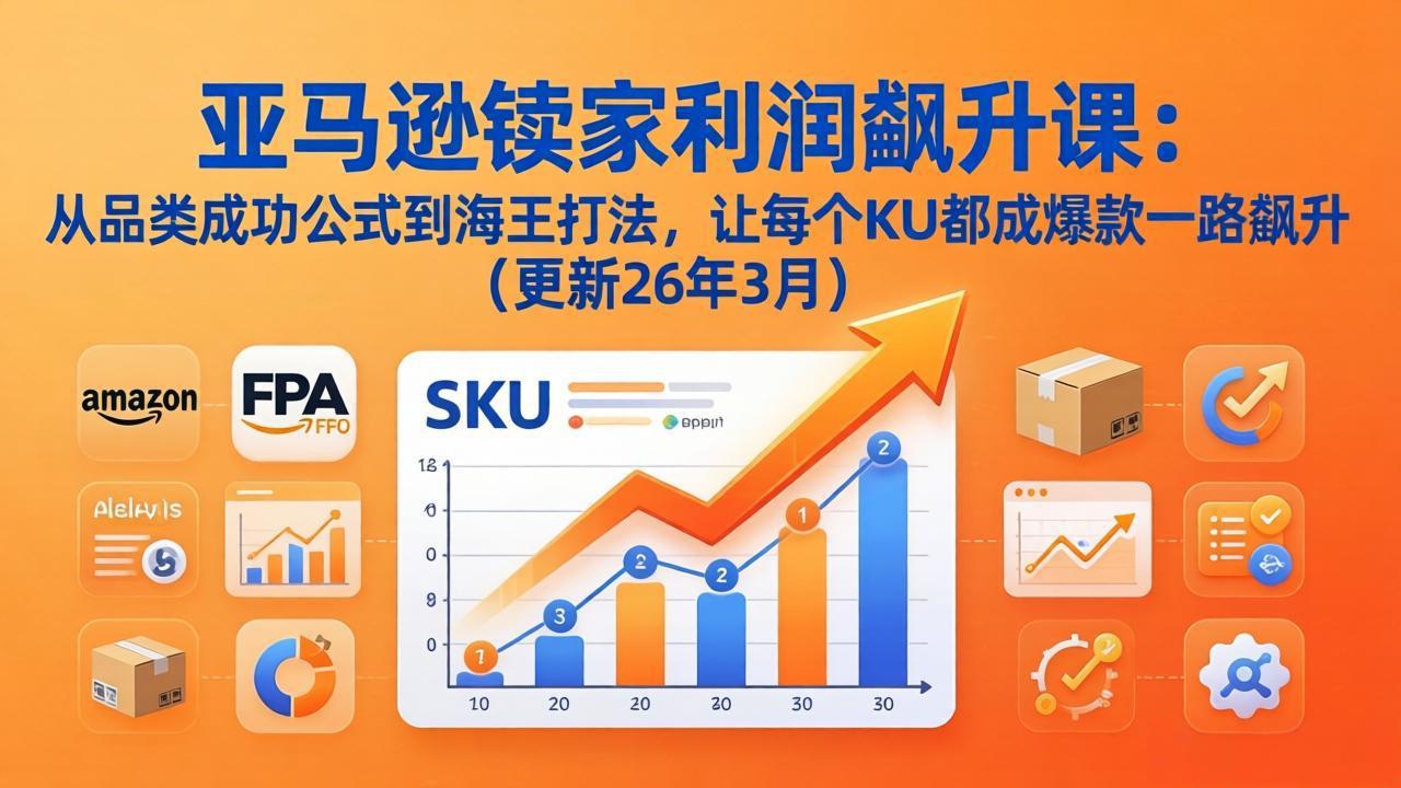 亚马逊卖家利润飙升课：从品类成功公式到海王打法，让每个SKU都成爆款一路飙升(更新26年3月-小目标云网创