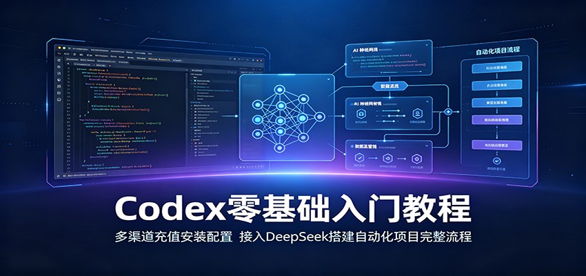 Codex零基础入门教程：多渠道充值安装配置，接入DeepSeek搭建自动化项目完整流程-小目标云网创