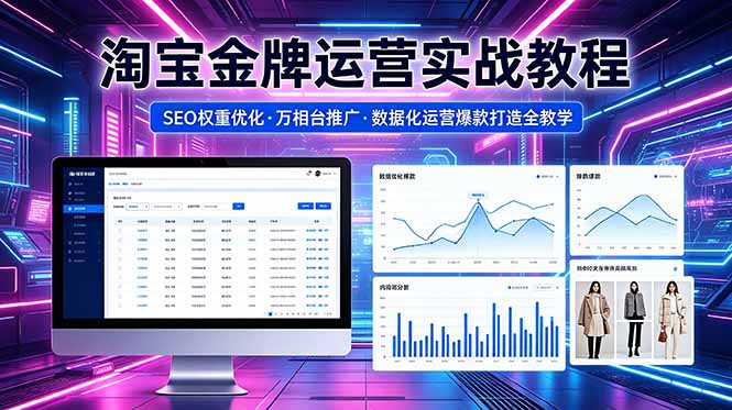 2026 淘宝金牌运营实战教程，SEO权重优化万相台推广，数据化运营爆款打造全教学-夏姐拆项目