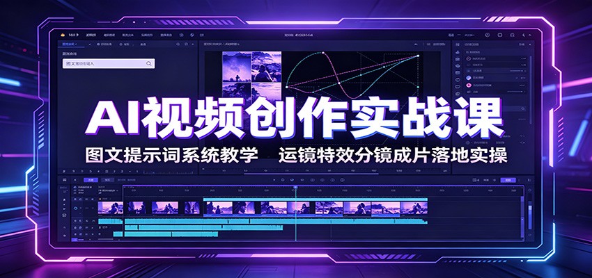 AI视频创作实战课：图文提示词系统教学，运镜特效分镜成片落地实操-小目标云网创