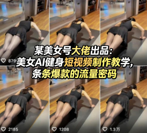 某美女号大佬出品：美女AI健身短视频制作教学，条条爆款的流量密码-小目标云网创