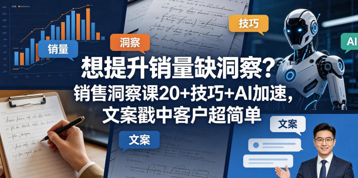 想提升销量缺洞察？销售洞察课20+技巧+AI加速，文案戳中客户超简单【原创双语字幕】-创副资源云