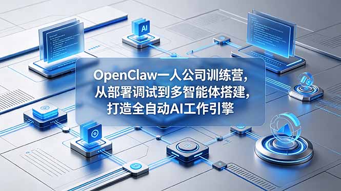 OpenClaw 一人公司训练营,从部署调试到多智能体搭建,打造全自动 AI 工作引擎-灵感工坊云网创