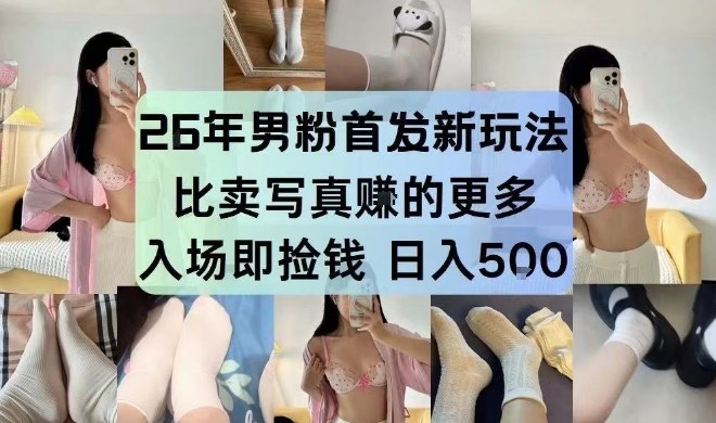 26年男粉首发最新3.0玩法，独此一家，比卖写真賺的更多，入场即捡钱，日入5张【揭秘】-小目标云网创