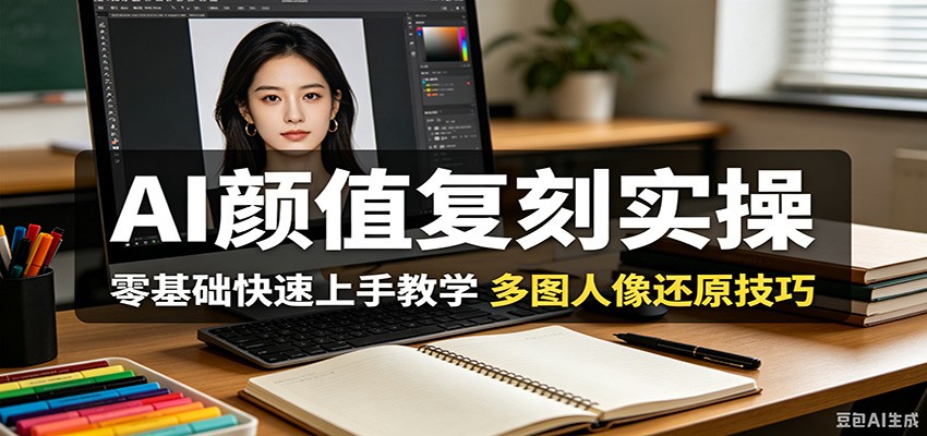 AI颜值复刻实操,零基础快速上手教学,多图人像还原技巧-夏姐拆项目