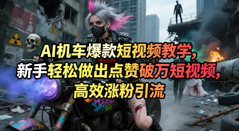 AI机车爆款短视频教学，新手轻松做出点赞破万短视频，高效涨粉引流-小目标云网创
