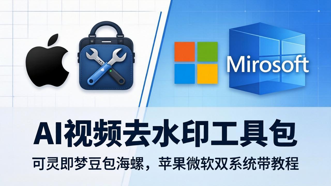 AI视频去水印工具包：可灵即梦豆包海螺，苹果微软双系统带教程-小目标云网创