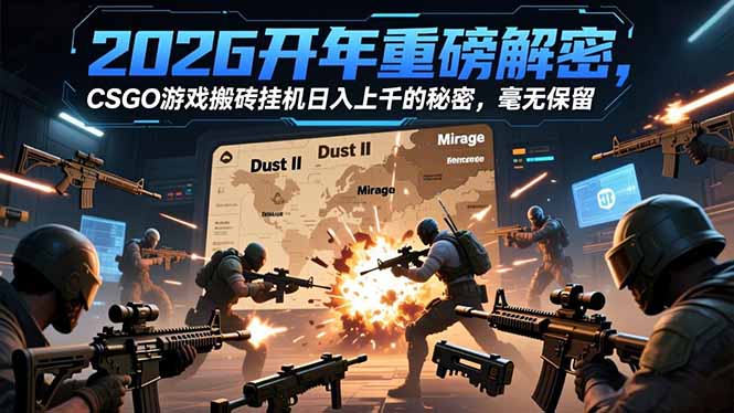 2026开年重磅解密，CSGO游戏搬砖挂机日入上千的秘密，毫无保留-优优云网创
