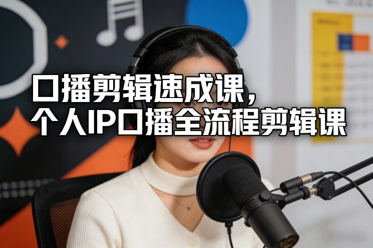 口播剪辑速成课，个人IP口播全流程剪辑课-小目标云网创