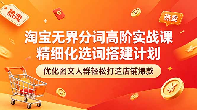 淘宝无界分词高阶实战课 精细化选词搭建计划 优化图文人群轻松打造店铺爆款-启微空间