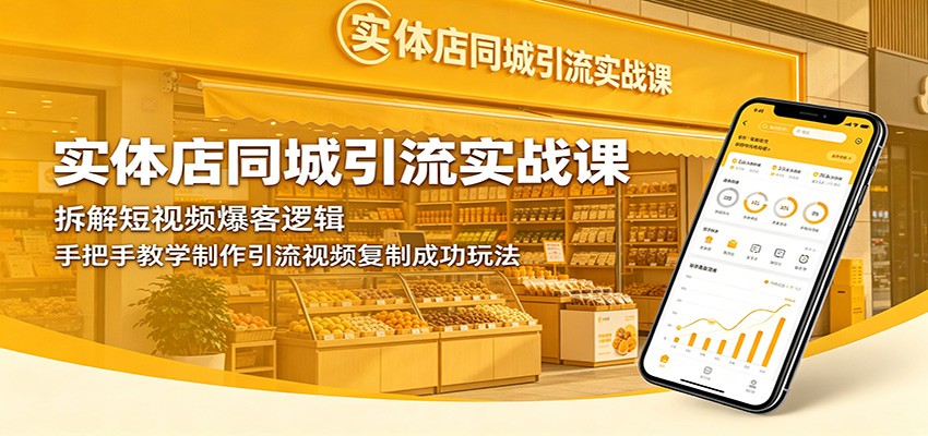 实体店同城引流实战课：拆解短视频爆客逻辑，手把手教学制作引流视频复制成功玩法-网创商城