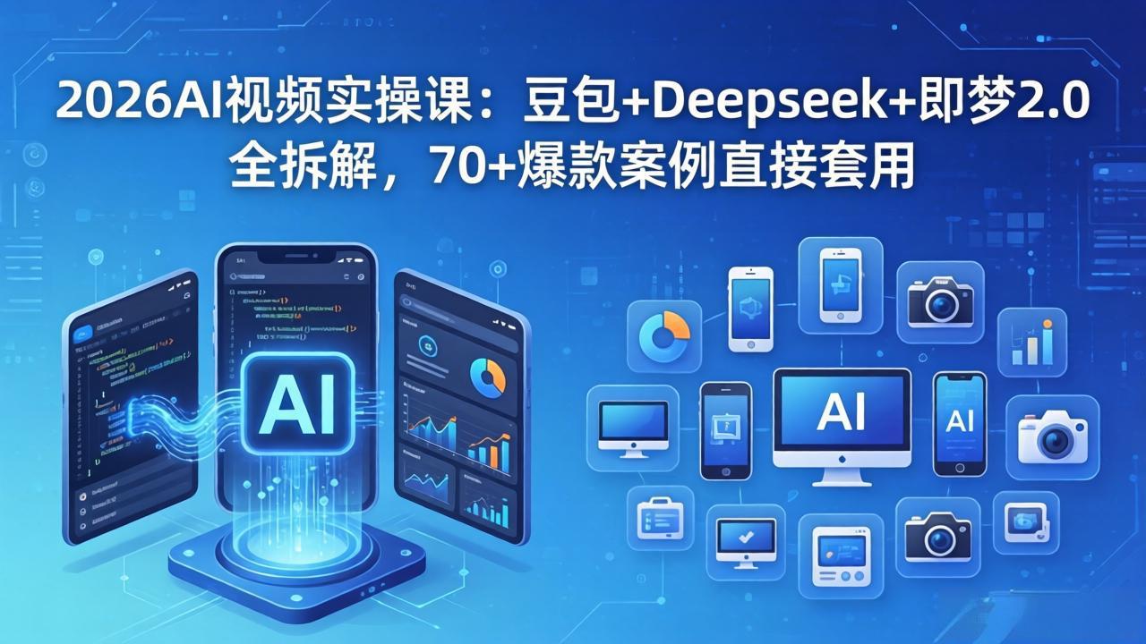 2026AI视频实操课：豆包+Deepseek+即梦2.0全拆解，70+爆款案例直接套用-赚赚小目标云网创