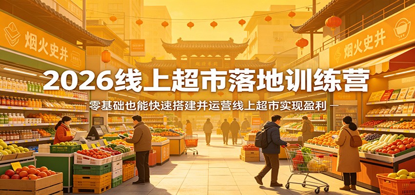 2026线上超市落地训练营，零基础也能快速搭建并运营线上超市实现盈利-黑猫科技云网创