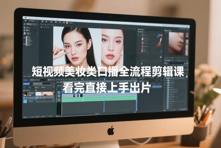 短视频美妆类口播全流程剪辑课，看完直接上手出片-小目标云网创
