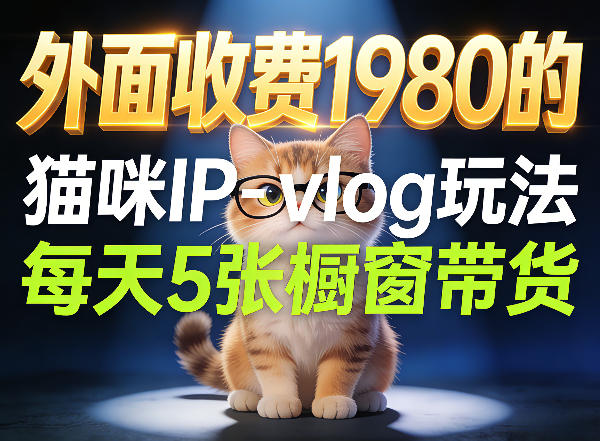 宠物赛道猫咪IP-vlog玩法，26条视频涨粉29W，每天5张橱窗带货拆解-小目标云网创