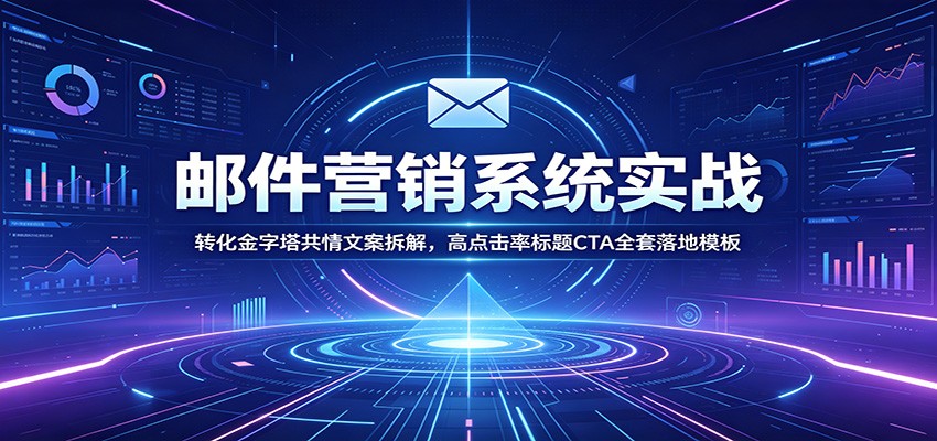 邮件营销系统实战：转化金字塔共情文案拆解，高点击率标题CTA全套落地模板-灵感工坊云网创