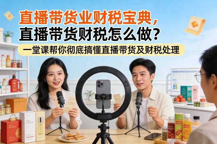 直播带货业财税宝典，直播带货财税怎么做？一堂课帮你彻底搞懂直播带货及财税处理-小目标云网创